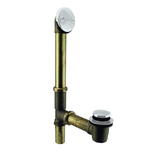 Westbrass Tip Toe Bath Waste, 14" Make-Up, 20 Ga. Tubing in Powdercoated White D325-20G-50(79320-50) - main